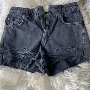 Black high rise shorts